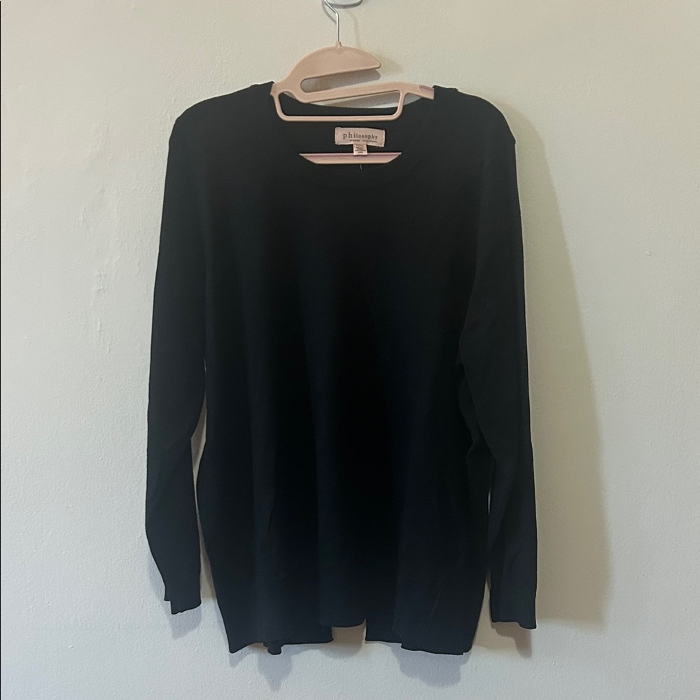 Philosophy Black Crew Neck Sweater with bows NWT